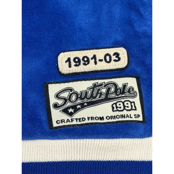 Vintage Southpole Royal Blue Velour Tracksuit Set Zip Up Jacket Pants Size L NEW - Picture 15 of 16